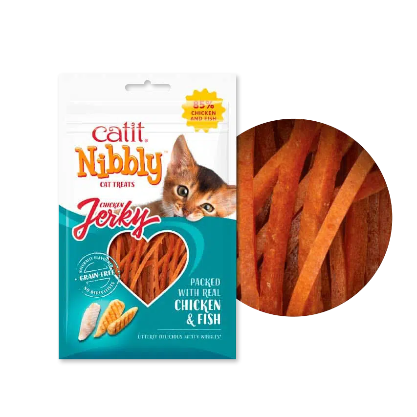 Catit Catit Nibbly Jerky cu Pui si Peste 30 Gr - imagine 1