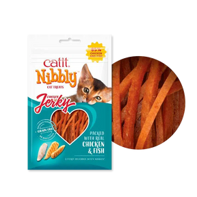 Catit Catit Nibbly Jerky cu Pui si Peste 30 Gr - imagine 1
