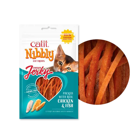 Catit Catit Nibbly Jerky cu Pui si Peste 30 Gr - imagine 1