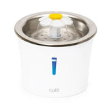 Catit Pixi Fantana Stainless Steel Flower cu Led pentru Pisici 3 L