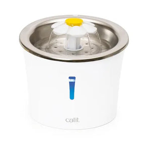 Catit Pixi Fantana Stainless Steel Flower cu Led pentru Pisici 3 L
