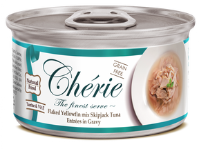 Cherie Cherie Adult Cat Grain Free Fulgi de Ton in Sos de Legume - imagine 1