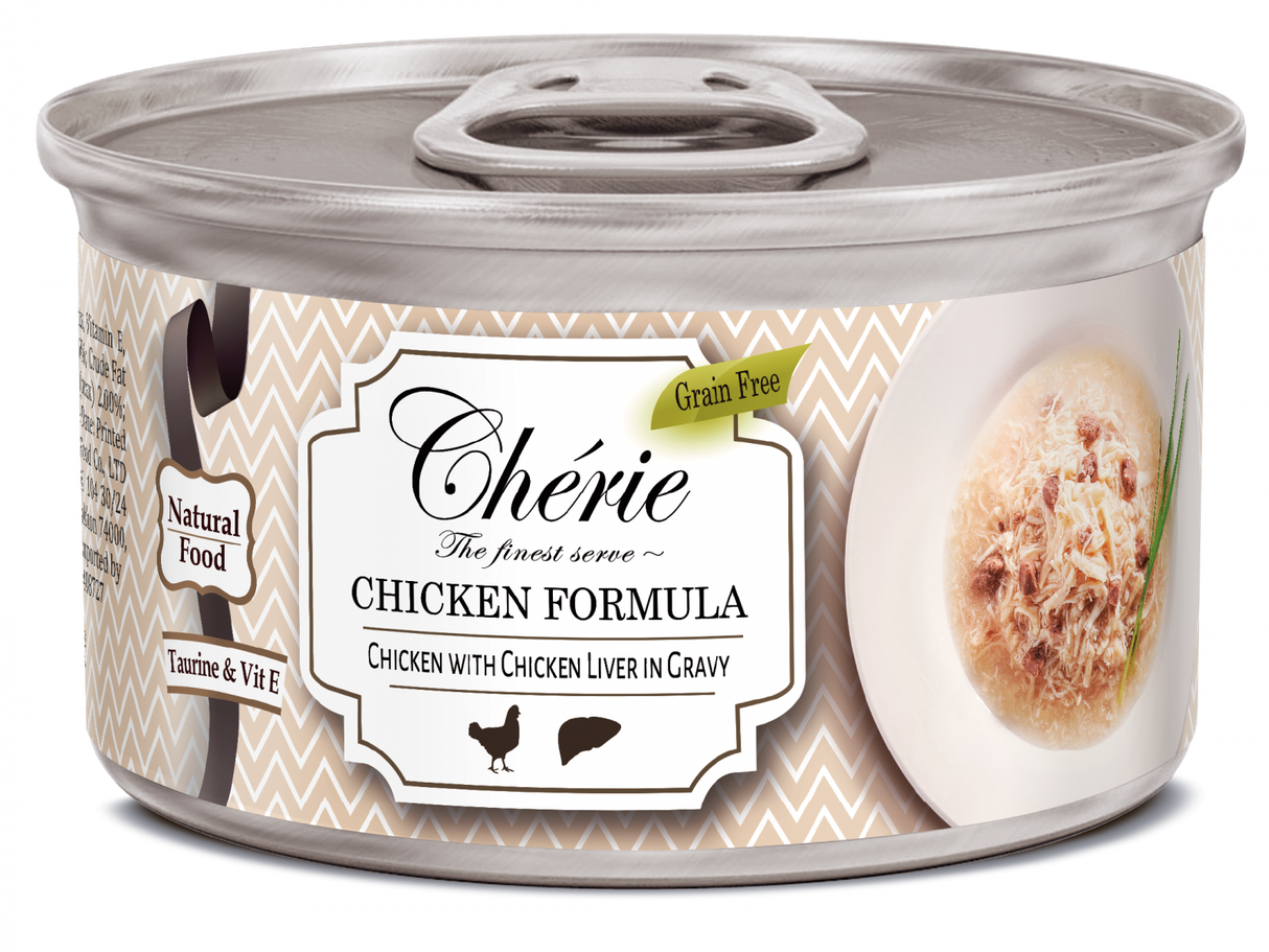 Cherie Cherie Adult Cat Grain Free Mix de Pui si Ficat in Sos - imagine 1