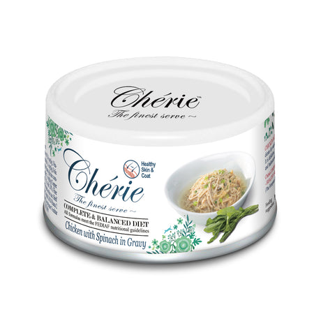 Cherie Cherie Adult Skin and Coat Cat Pui cu Spanac in Sos - imagine 1