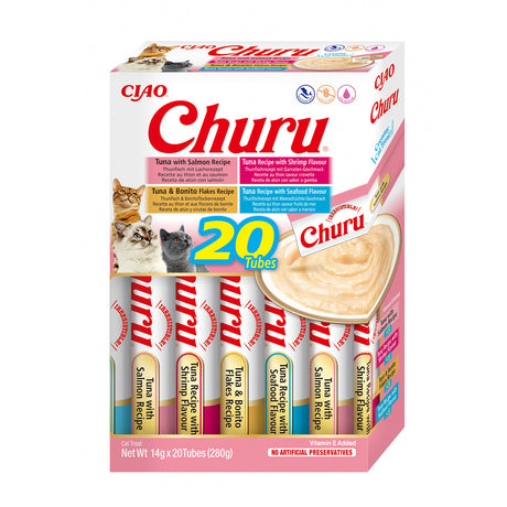 Inaba Churu Cat Varieties Recompense Cremoase cu Fructe de Mare 20 buc - imagine 1