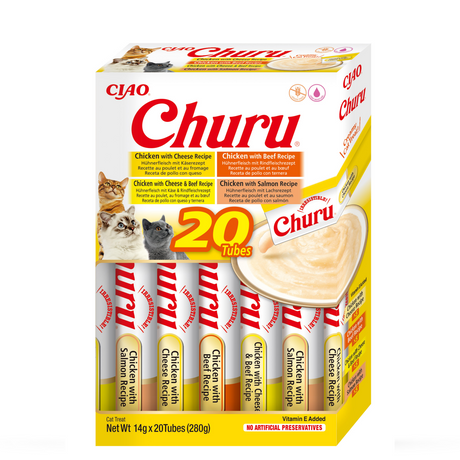 Inaba Churu Cat Varieties Recompense Cremoase cu Pui si Vita 20 Buc - imagine 1