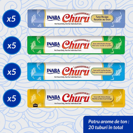 Inaba Churu Cat Varieties Recompense Cremoase cu Ton 20 buc - imagine 2