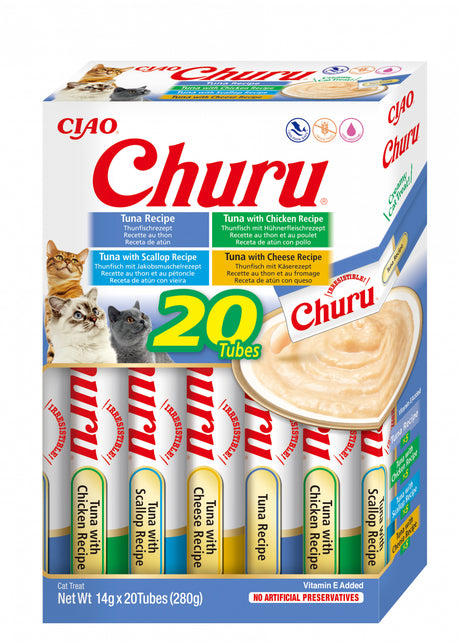 Churu Cat Varieties Recompense Cremoase cu Ton 20 buc