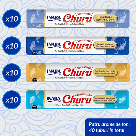 Inaba Churu Cat Varieties Recompense Cremoase cu Ton 40 buc - imagine 2