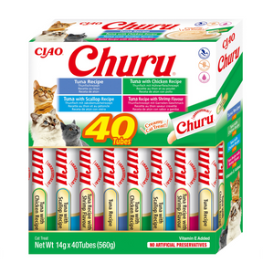 Inaba Churu Cat Varieties Recompense Cremoase cu Ton si Fructe de Mare 40 buc - imagine 1