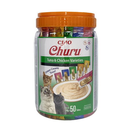Inaba Churu Cat Varieties Recompense Cremoase cu Ton si Pui 50 buc - imagine 1