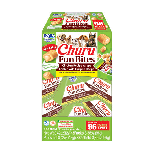Inaba Churu Dog Fun Bites Recompense pentru Caini cu Pui si Dovleac - imagine 1
