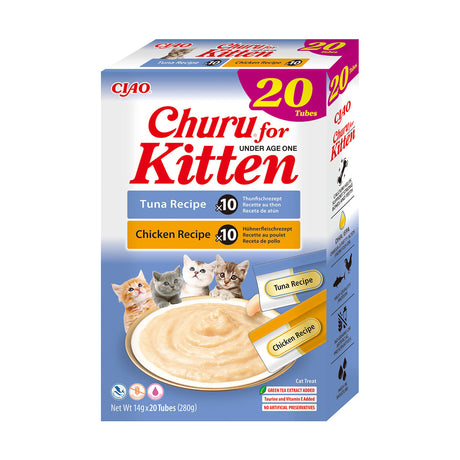 Inaba Churu Kitten Varieties Recompense Cremoase cu Pui si Ton 20 Buc - imagine 1