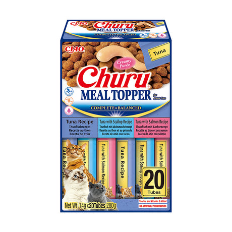 Inaba Churu Meal Topper Tuna Variety Recompensa Cremoasa Reteta cu Ton, Scoici si Somon - imagine 1