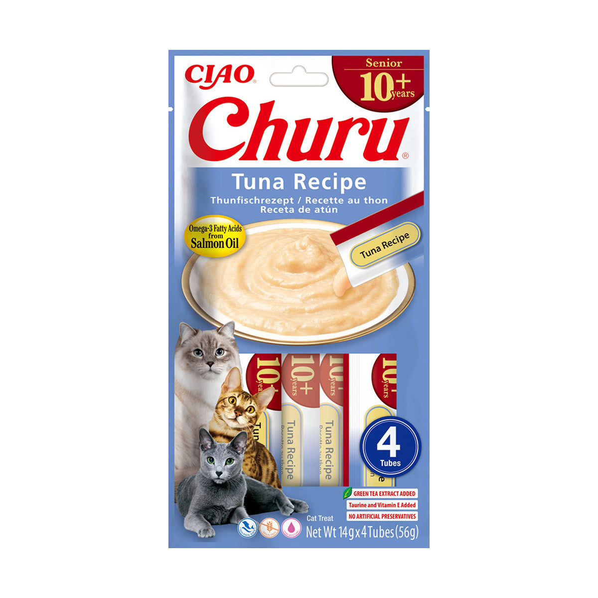 Inaba Churu Recompensa Cremoasa cu Ton pentru Pisici Senior - imagine 1