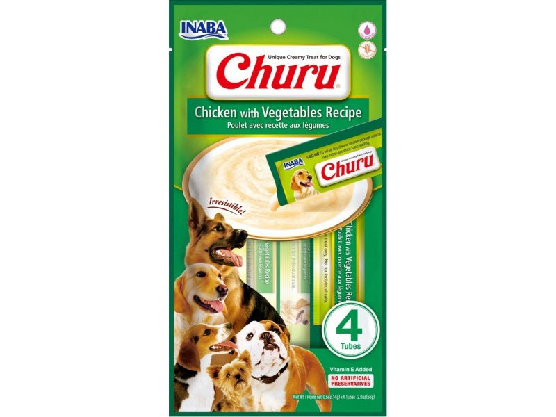 Inaba Churu Recompense Cremoase pentru caini cu Pui si Legume - imagine 1