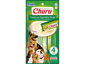 Inaba Churu Recompense Cremoase pentru caini cu Pui si Legume - imagine 1