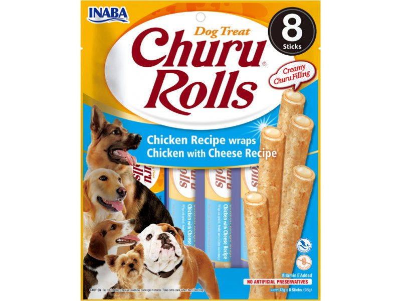 Inaba Churu Rolls Recompense pentru caini cu Pui si Branza