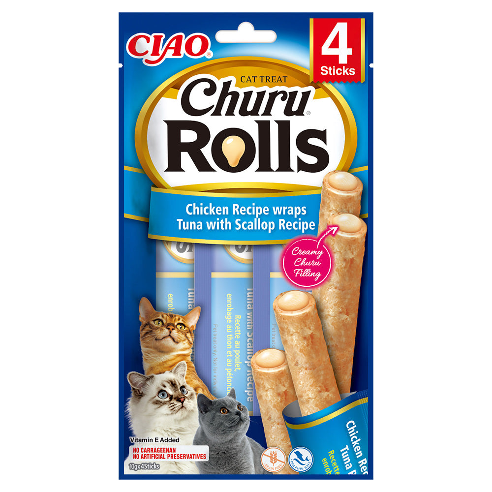 Inaba Churu Rolls Recompense pentru Pisici cu Pui Ton si Scoici - imagine 1