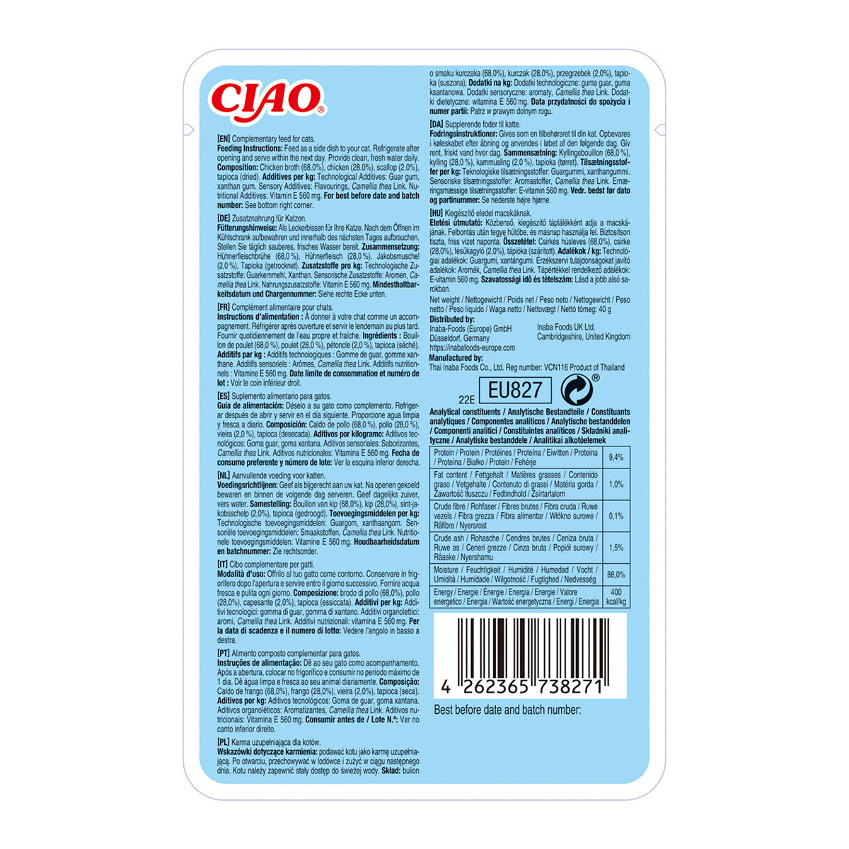 Inaba Ciao Churu Broth pentru Pisici cu Pui si Scoici - imagine 2