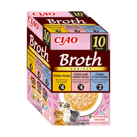 Inaba Ciao Churu Broth Variety cu Pui, Pui si Somon, Pui si Ton 10 Buc - imagine 3