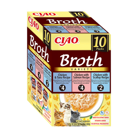 Inaba Ciao Churu Broth Variety cu Pui si Ton, Pui si Somon, Pui si Scoici 10 Buc - imagine 3