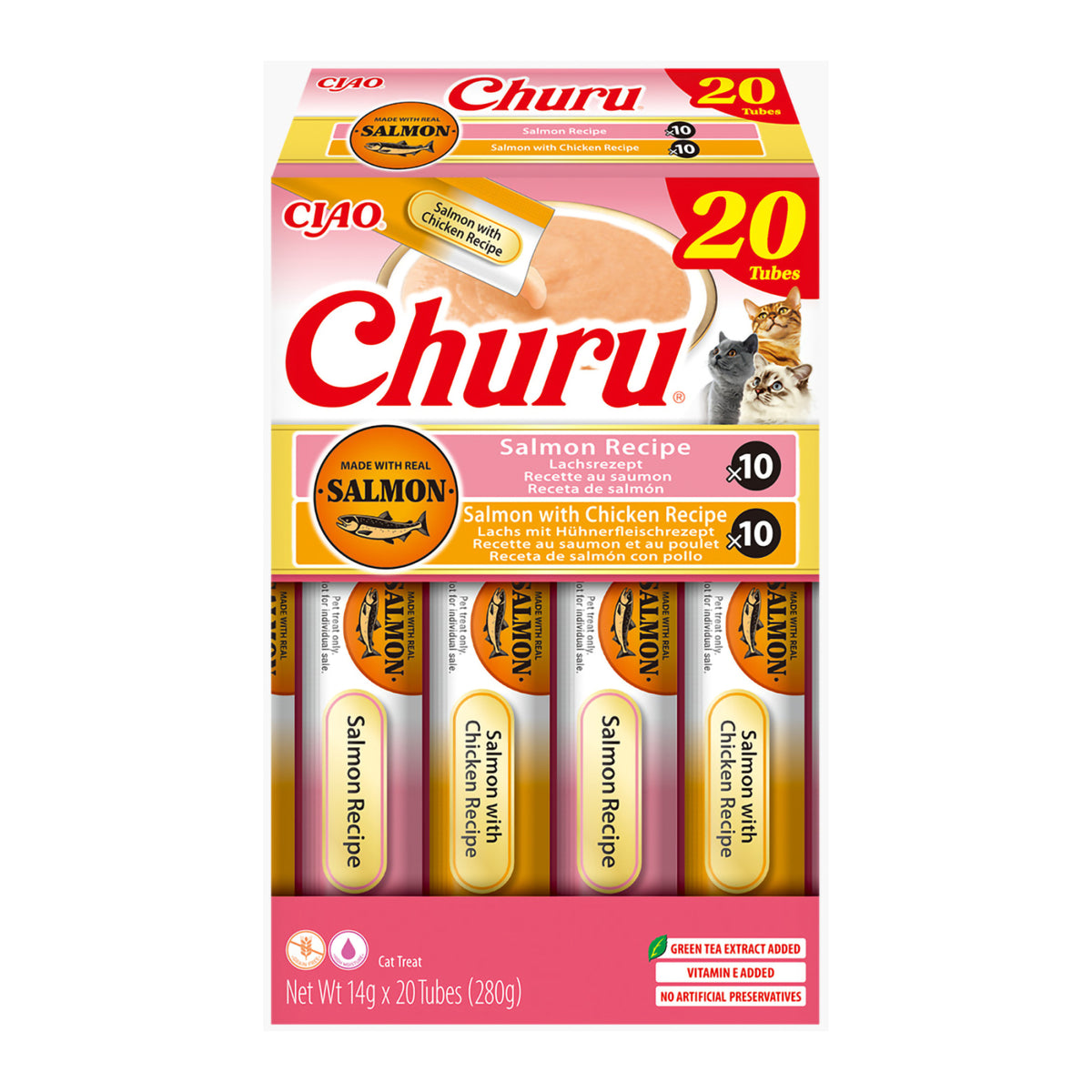 Ciao Churu Cat Variety Recompense Cremoase cu Somon si Pui 20 Buc