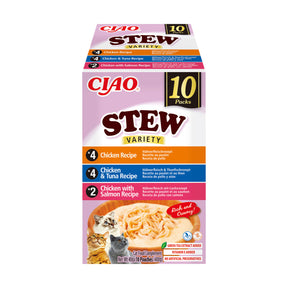 Inaba Ciao Churu Stew Variety cu Pui, Pui si Ton, Pui si Somon 10 Buc - imagine 1
