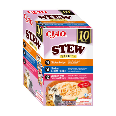 Inaba Ciao Churu Stew Variety cu Pui, Pui si Ton, Pui si Somon 10 Buc - imagine 3