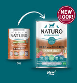 Naturo Conserva Naturo Adult cu Carne de Vita si Pui, Amestec de Legume si Fructe in Jeleu cu Ierburi Aromatice 390g - imagine 2