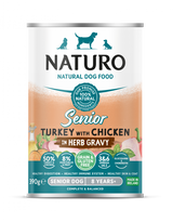 Naturo Conserva Naturo Senior cu Carne de Curcan si Pui, Amestec de Fructe si Legume in Sos cu Ierburi Aromatice 390g - imagine 1