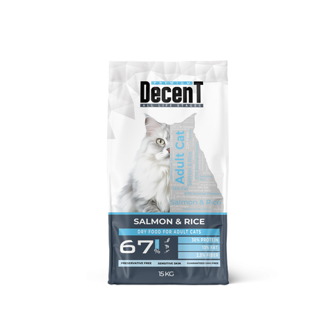 Decent DecenT Adult Cat Sensitive Skin cu Somon si Orez
