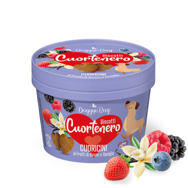 Doggyebag Cuortenero Cuoricini Biscuiti Artizanali cu Fructe de Padure si Vanilie 150 Gr