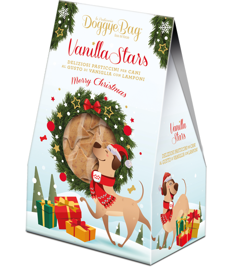 DoggyeBag Doggyebag Vanilla Stars Biscuiti de Craciun cu Vanilie si Zmeura 180 Gr