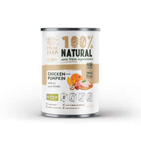 Fresh Farm Fresh Farm Coarse Conserva Hrana Umeda Pate cu Pui, Dovleac, Mere si Ierburi 400 Gr