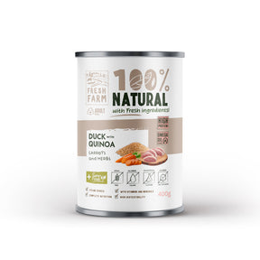 Fresh Farm Fresh Farm Coarse Conserva Hrana Umeda Pate cu Rata, Quinoa si Morcovi 400 Gr
