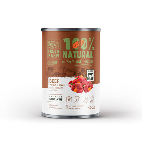 Fresh Farm Fresh Farm Goulash Conserva Hrana Umeda cu Vita si Morcovi 400 Gr