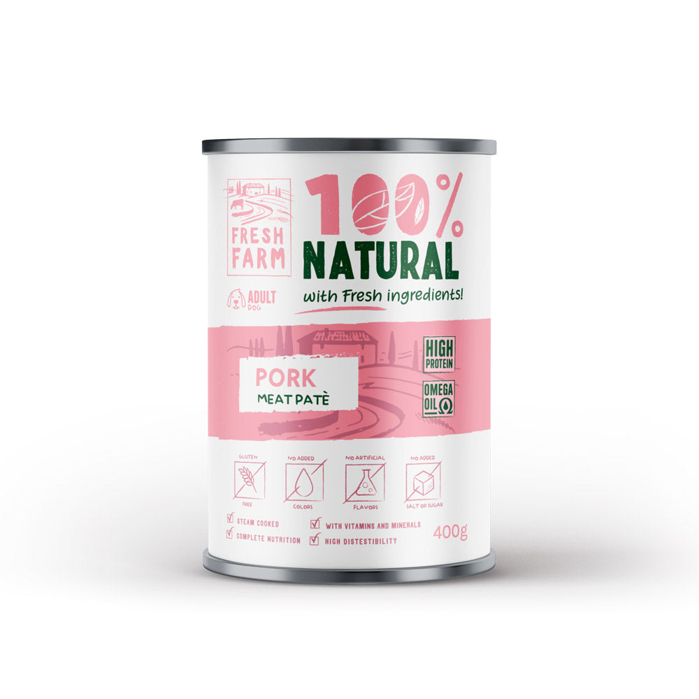 Fresh Farm Fresh Farm Smooth Conserva Hrana Umeda Pate cu Carne de Porc 400 Gr