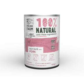 Fresh Farm Sterilised Cat Smooth Pate cu Porc 400 Gr