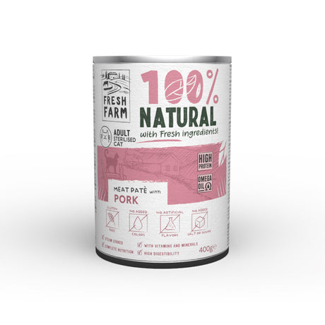 Fresh Farm Sterilised Cat Smooth Pate cu Porc 400 Gr