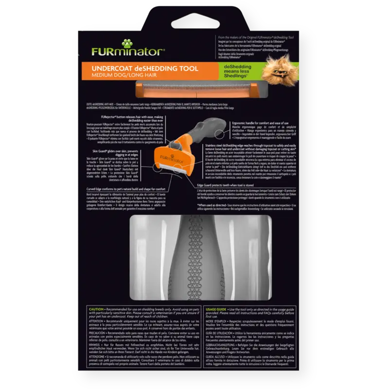 Furminator pentru Caini de Talie Medie cu Par Lung M