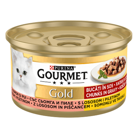 Gourmet Gourmet Gold Double Pleasure Pui si Somon in Sos