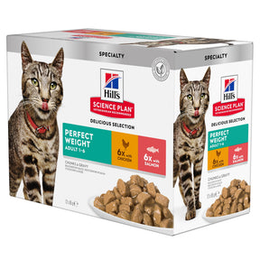 Hills SP Feline Adult Perfect Weight cu Pui si Somon 12x85 Gr