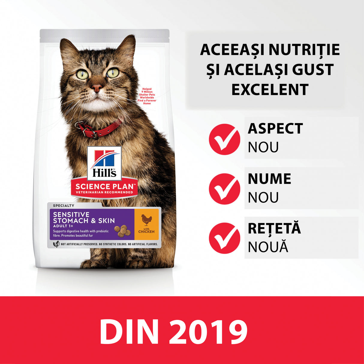 Hill's Hills SP Feline Adult Skin and Stomach Chicken 7 Kg - imagine 3