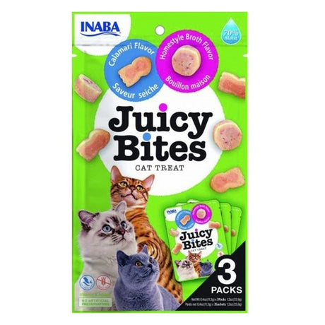 Inaba Juicy Bites Recompense pentru Pisici cu Aroma de Calamar si Supa de Casa