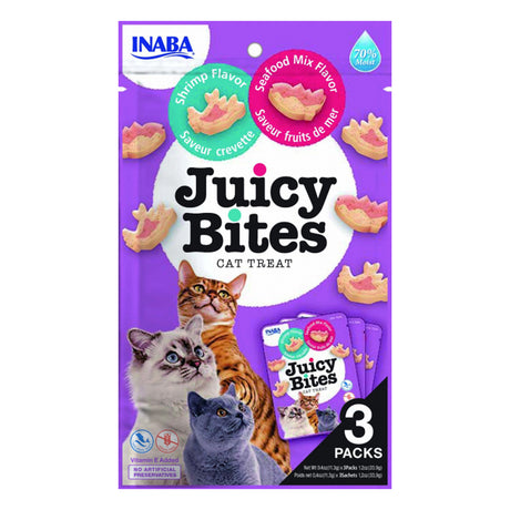 Inaba Juicy Bites Recompense pentru Pisici cu Creveti si Mix Fructe de Mare
