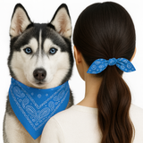 Leopet Twinlook Set Bandana cu Elastic de Par Asortat Blue