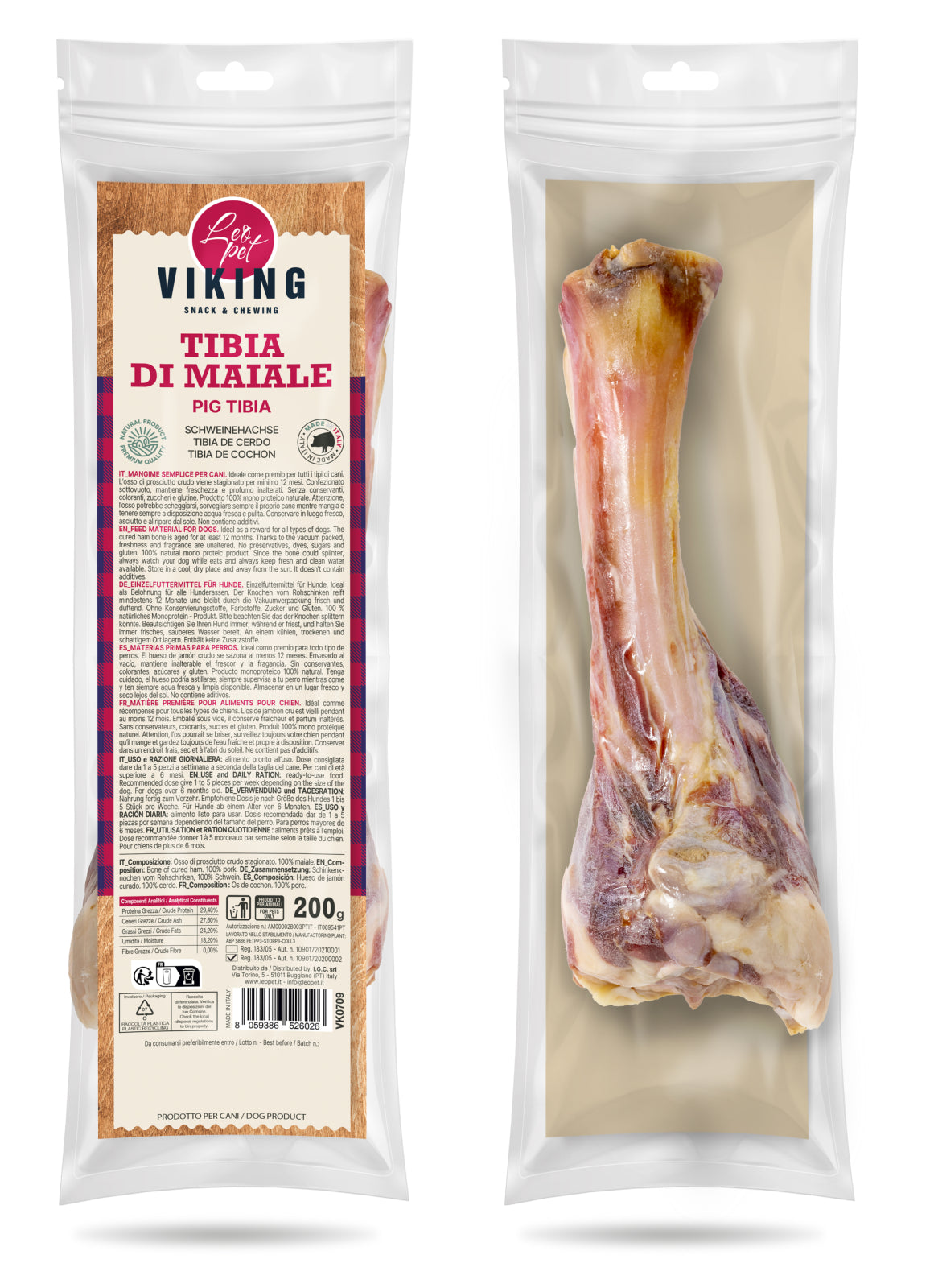 Leopet Viking Barf Pork Shank pentru Caini 200 Gr
