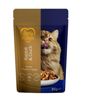 Lovely Hunter Hrana Umeda cu Iepure si Rata pentru Pisici Sterilizate 85 Gr