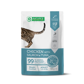 Nature's Protection Nature's Protection Cat Controlul Greutatii Plic cu Pui, Somon si Ton 100 G - imagine 1